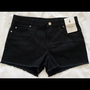 🟢Black Denim Mid-Rise Shorts US 2 UK 6